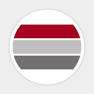 Three Classic Stripes - Red, Light Grey and Dark Grey Magnet